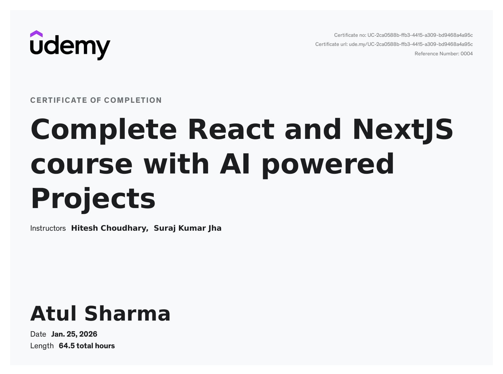 Thumbnail for React & Next.js Masterclass with AI Projects